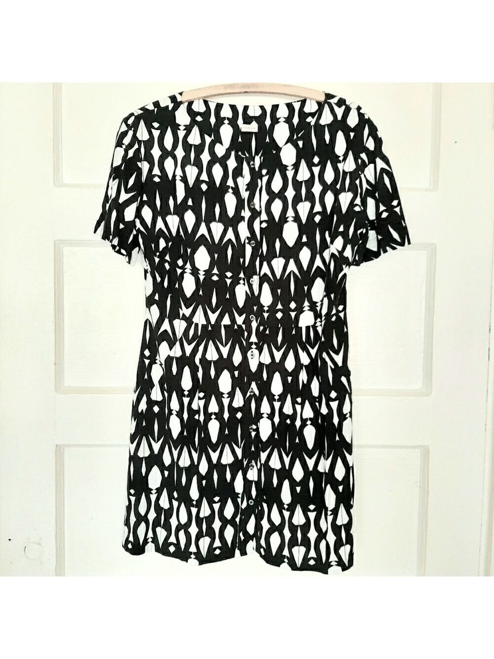 Osklen Designer Mod Geo Print Button Front Dress - Picture 2 of 15